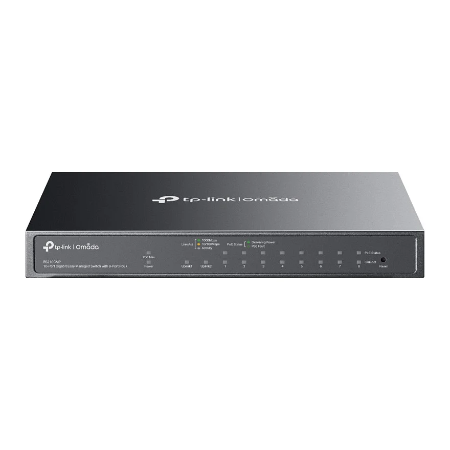 TP Link Omada ES210GMP Netzwerk Switch Managed Gigabit Ethernet  10 100 1000  Power over Ethernet  PoE  Schwarz Switches