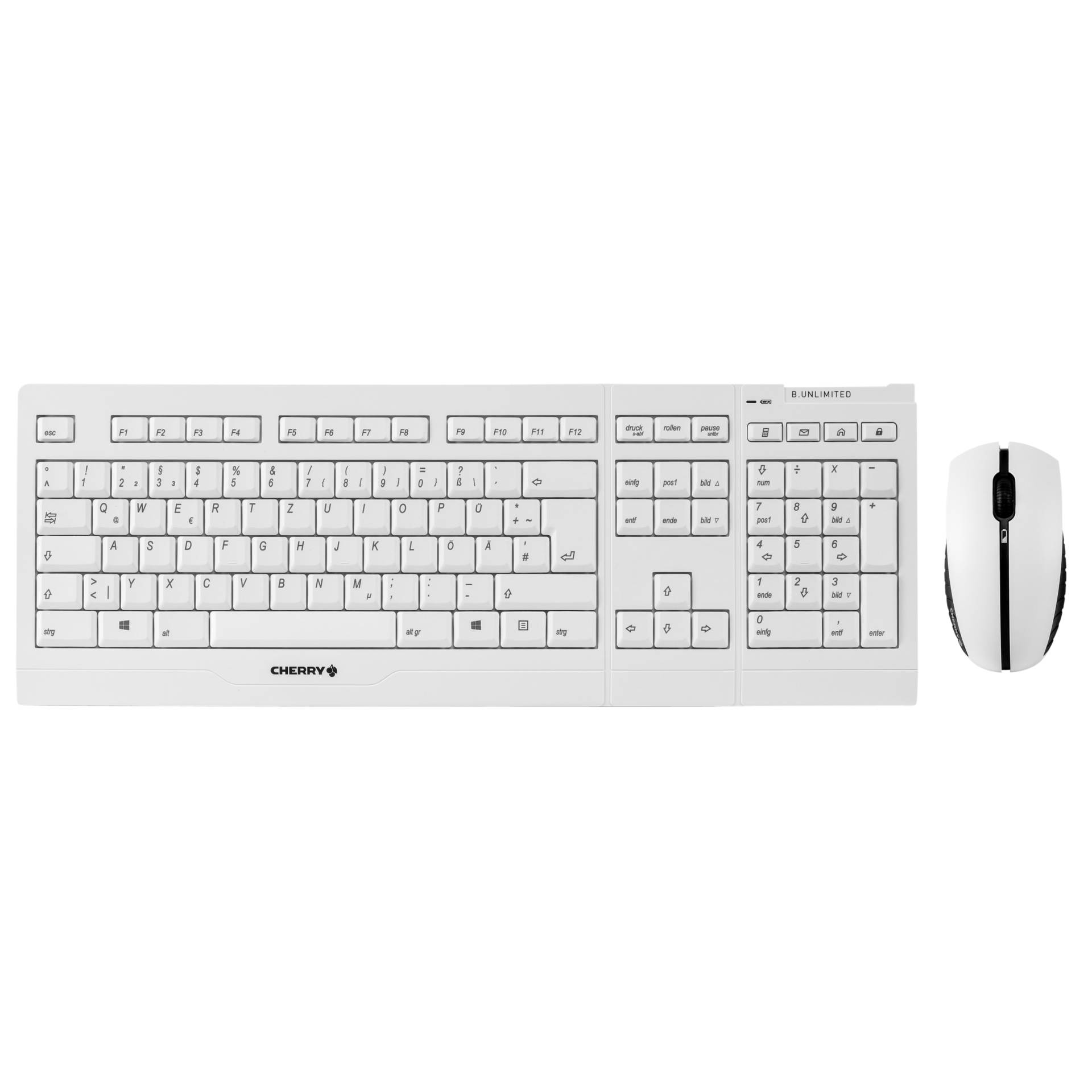 CHERRY B Unlimited 3 0 Desktop Keyboard und Mouse Weiss Grau Tastaturen & Maeuse