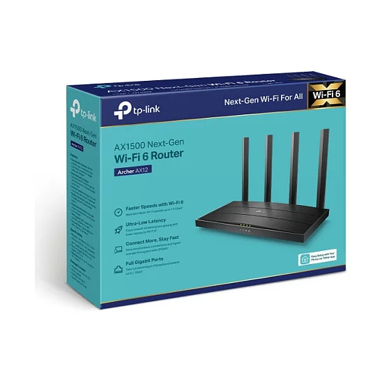 TP Link Archer AX12 WLAN Router Schnelles Ethernet Dual Band 2 4 GHz 5 GHz Schwarz