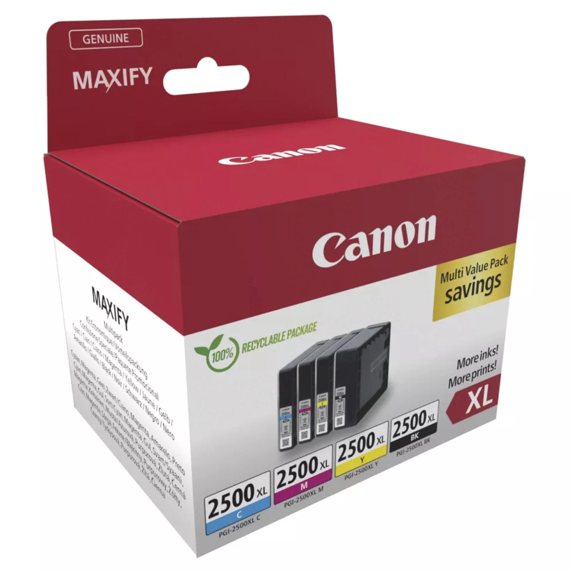 Canon Tinte PGI 2500XL 9254B010 4er Multipack  BK C M Y  Drucker & Scanner