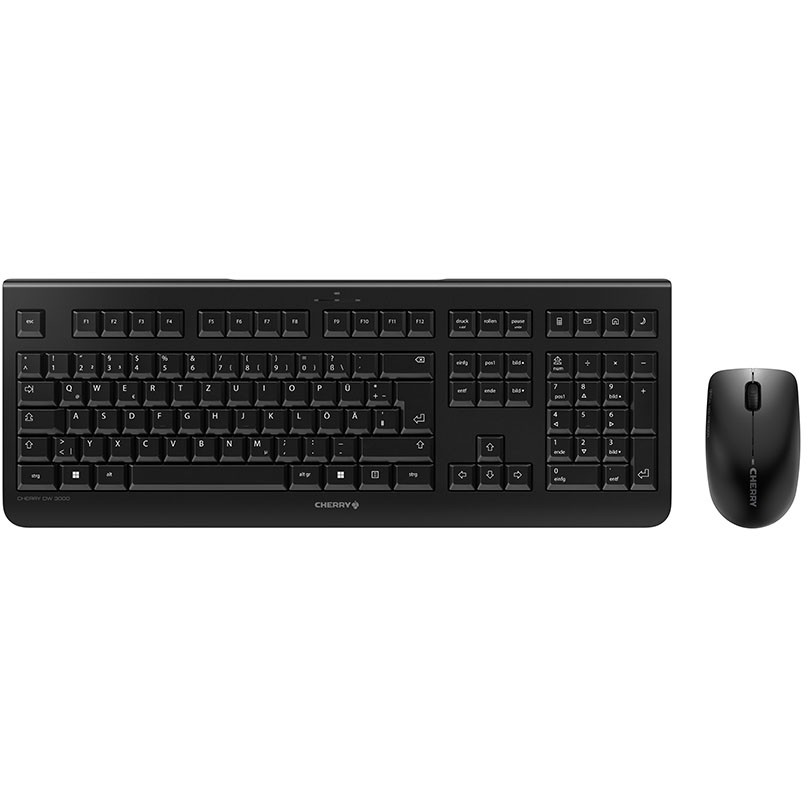 CHERRY DW 3000 Kabelloses Desktopset  Schwarz  QWERTZ   DE  Tastaturen & Maeuse