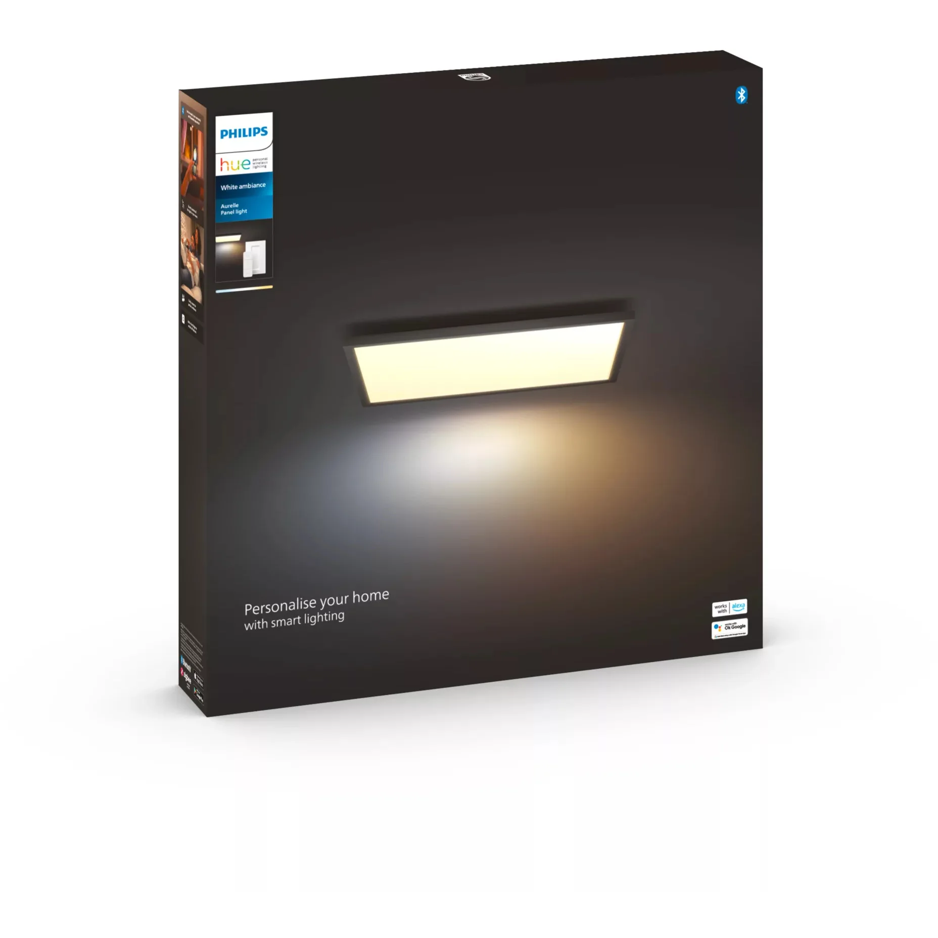 Philips Hue White ambience Aurelle quadratisches Panel 60x60 schwarz   Dimmschalter Smart Home