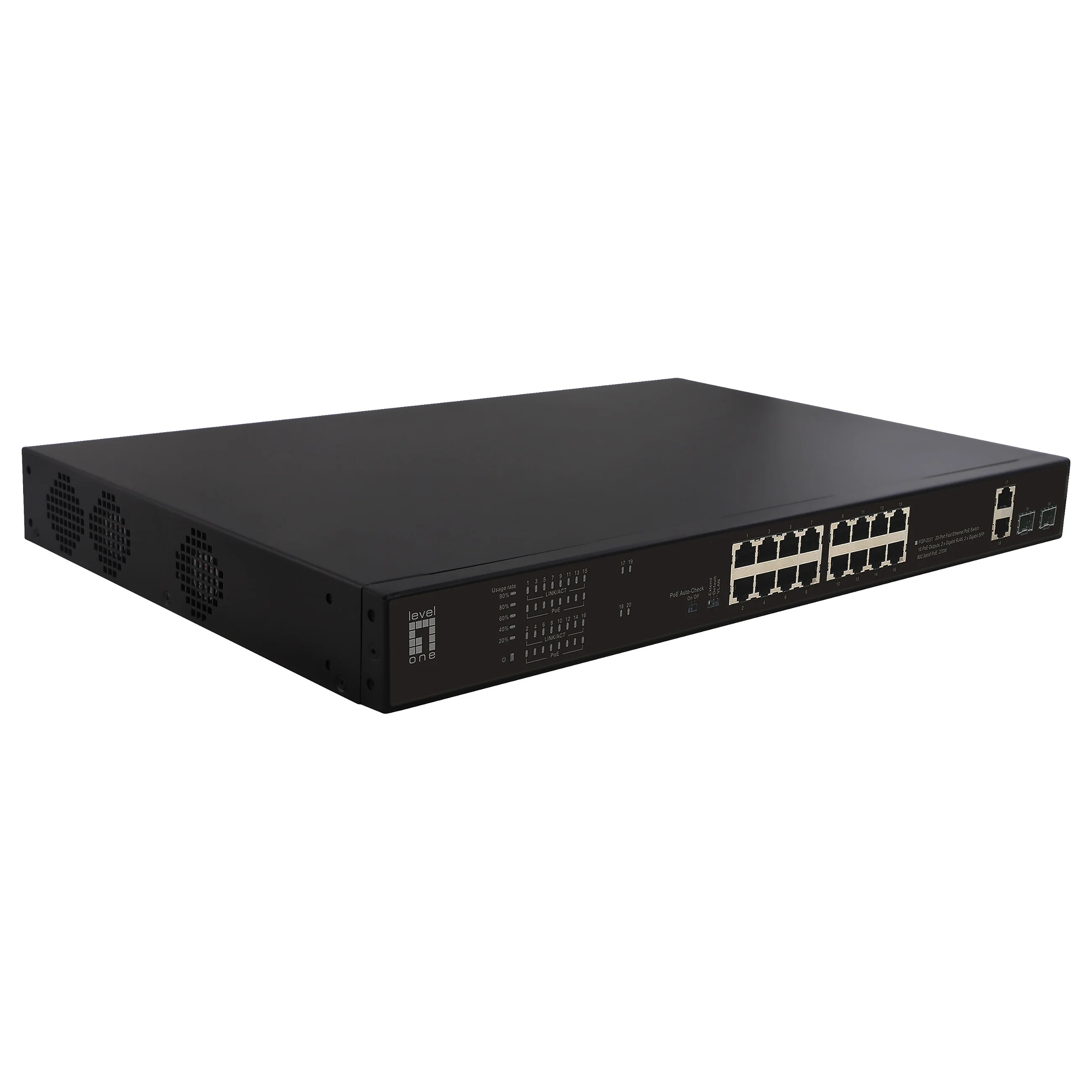 LevelOne FGP 2031 Netzwerk Switch Unmanaged Fast Ethernet  10 100  Power over Ethernet  PoE  1U Schwarz Switches