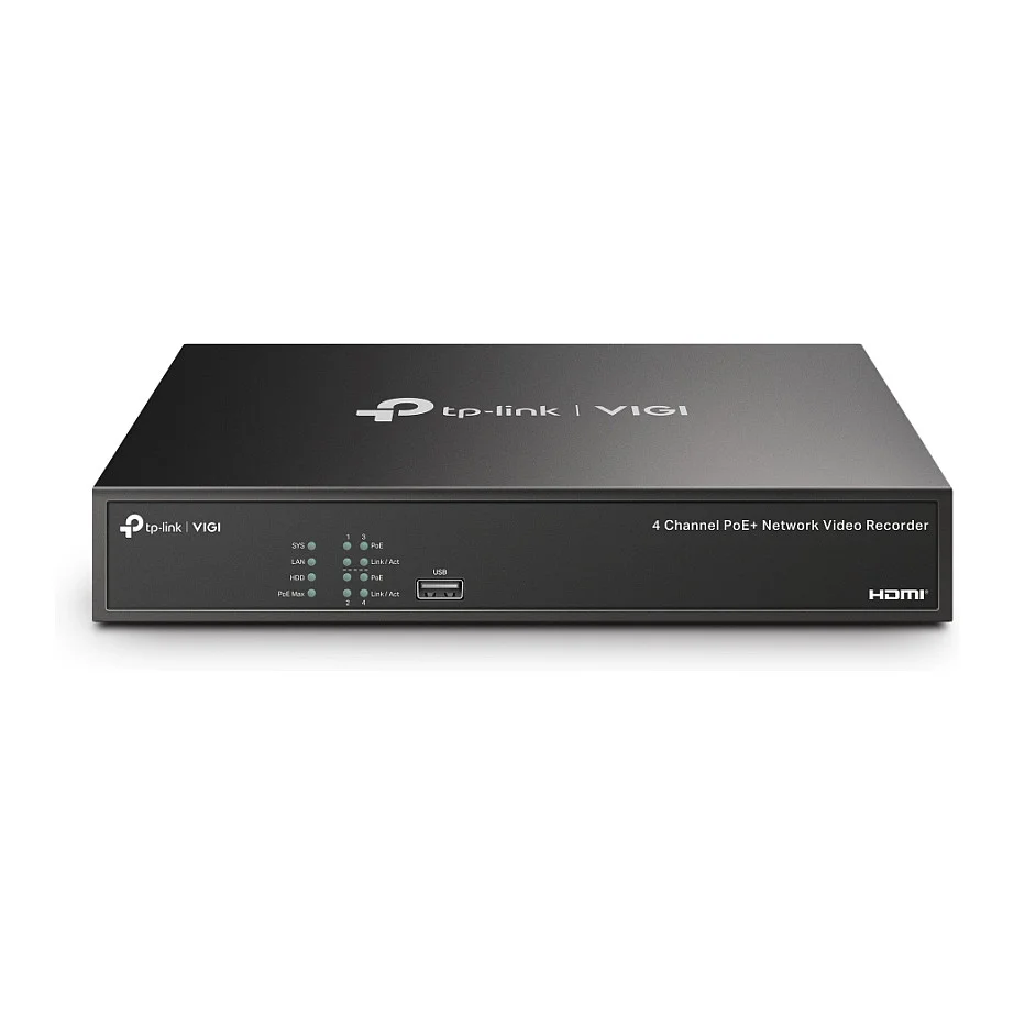 TP Link VIGI NVR1004H 4P 2TB Schwarz Ueberwachungskameras