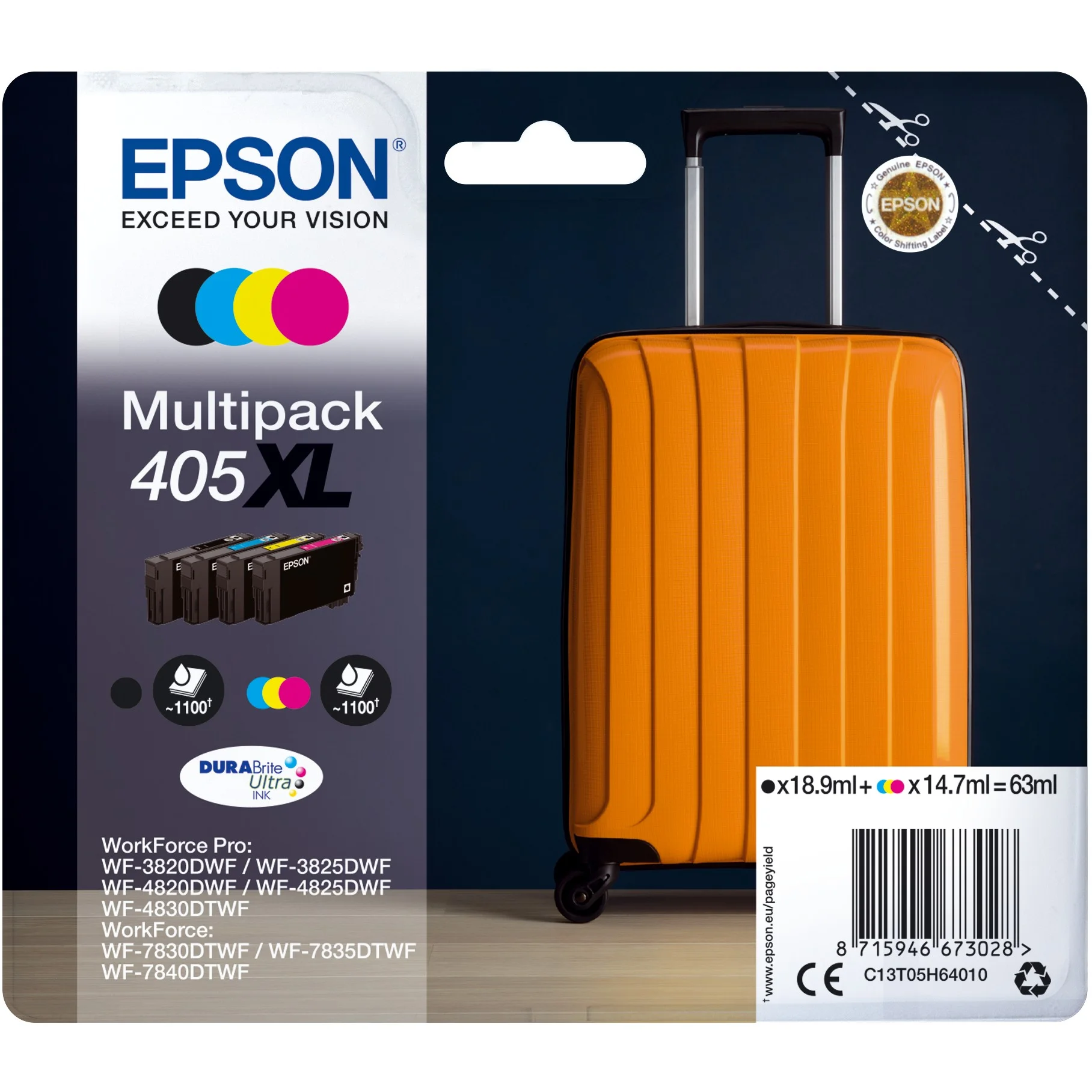 Epson Multipack 4 colours 405XL DURABrite Ultra Ink Drucker & Scanner