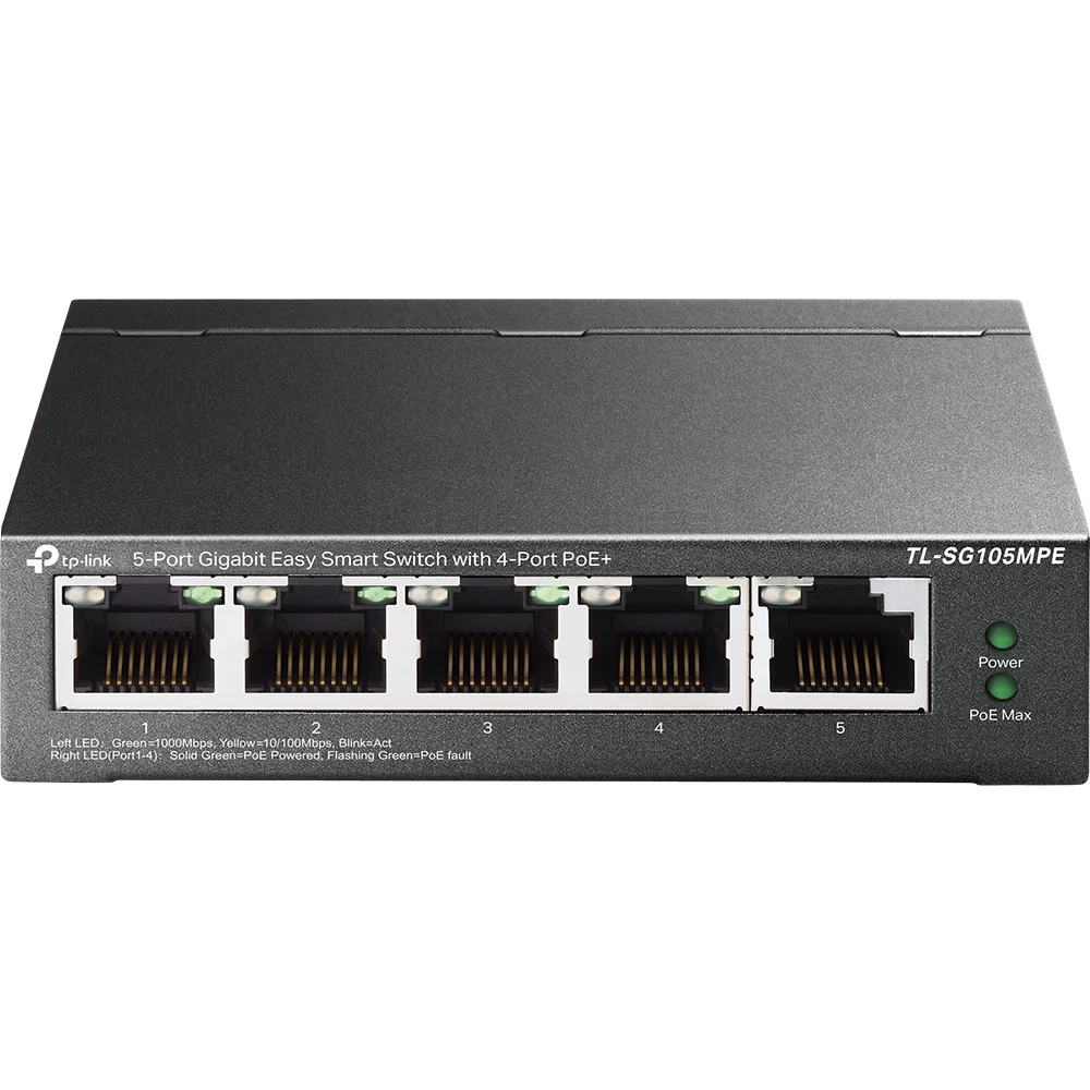 TP Link TL SG105MPE Netzwerk Switch L2 Gigabit Ethernet  10 100 1000  Power over Ethernet  PoE  Schwarz Switches Netzwerk