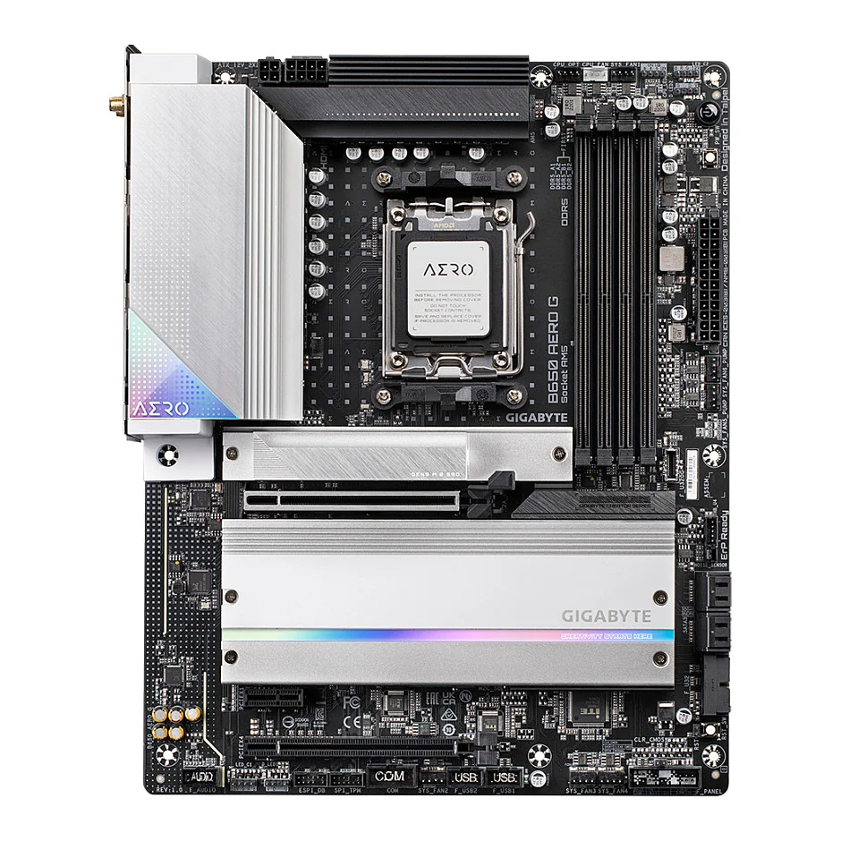 GIGABYTE B650 AERO G Mainboard   Unterstuetzt AMD Ryzen 9000er Serie CPUs  bis zu 8000 MHz DDR5  OC   1xPCIe 5 0   2xPCIe 4 0 M 2  2 5 GbE LAN  WIFI 6E  USB 3 2 Gen 2 PC-Komponenten