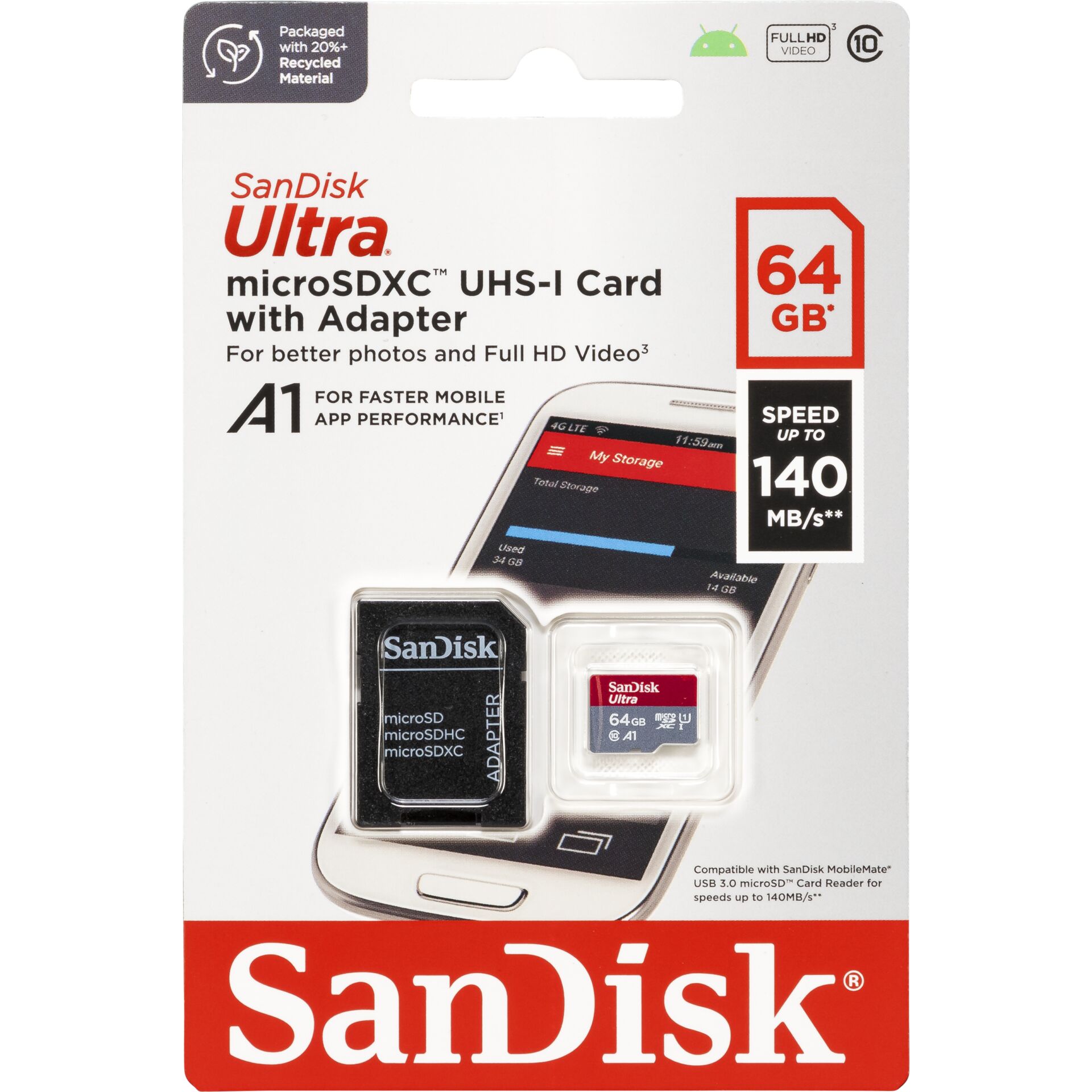 SanDisk card 64gb ultra microsdxc 140mb s  adapter Speichermedien