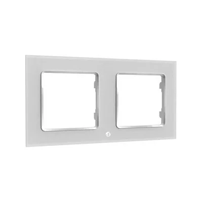 Shelly Accessories ZollWall Frame 2Zoll Wandtaster Rahmen 2 fach Weiss Smart Home Zubehoer
