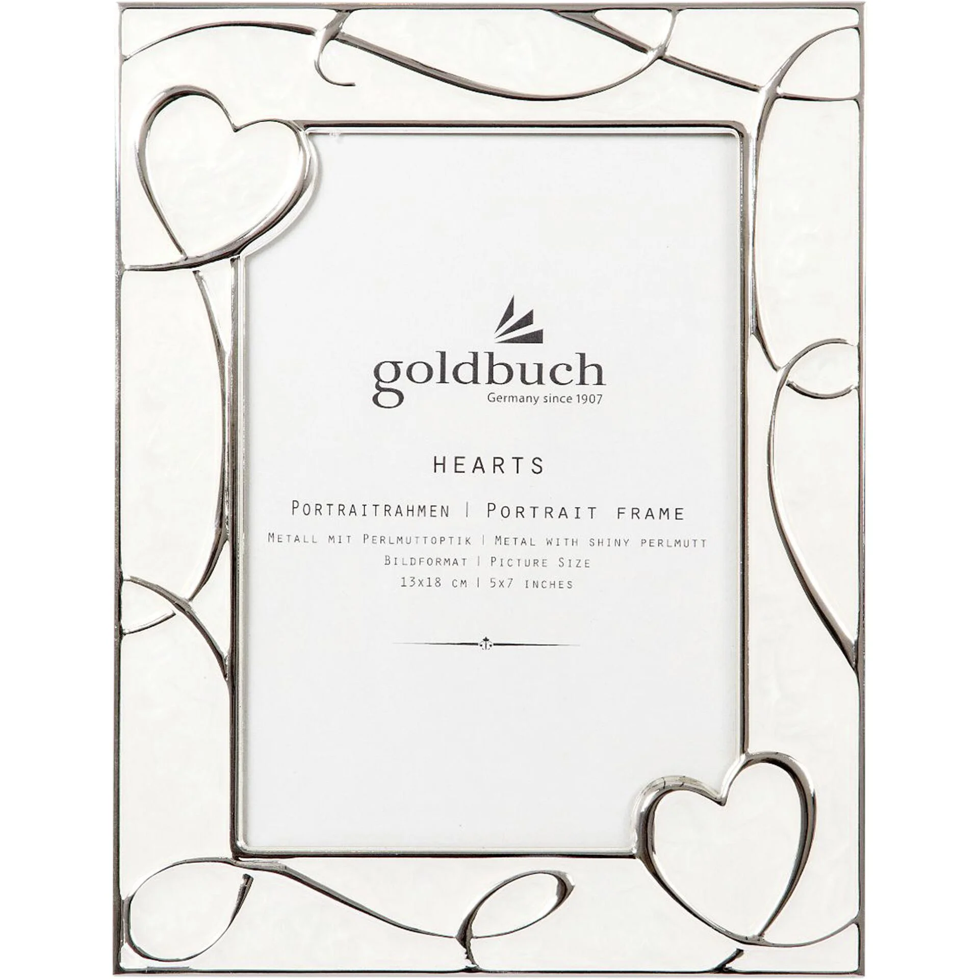 Goldbuch Hearts creme 13x18 Metallrahmen Portrait 960243 Bilderrahmen