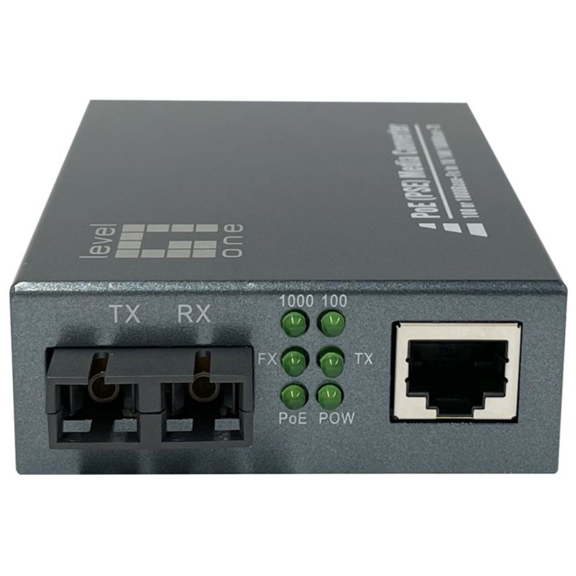 LevelOne Gigabit RJ45 zu SC Mediakonverter  PoE PSE  Multi Mode Glasfaser  0 5km Medienkonverter