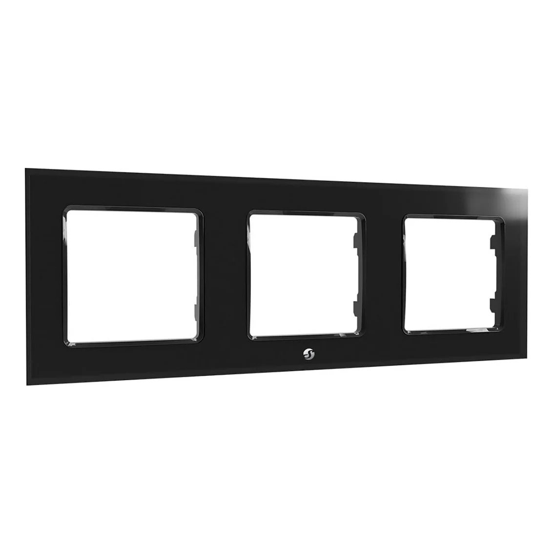 Shelly Accessories ZollWall Frame 3Zoll Wandtaster Rahmen 3 fach Schwarz Schalter & Wandtaster
