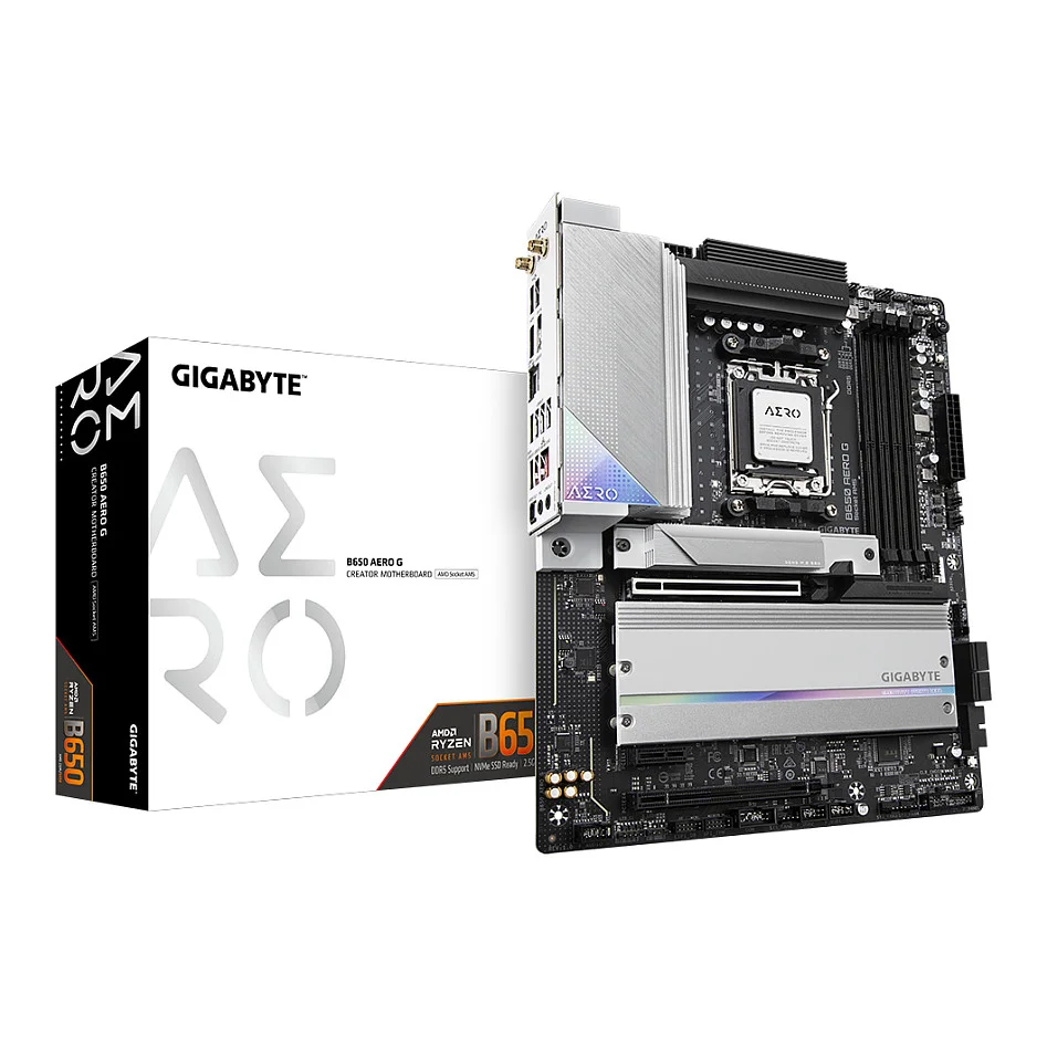 GIGABYTE B650 AERO G Mainboard   Unterstuetzt AMD Ryzen 9000er Serie CPUs  bis zu 8000 MHz DDR5  OC   1xPCIe 5 0   2xPCIe 4 0 M 2  2 5 GbE LAN  WIFI 6E  USB 3 2 Gen 2 PC-Komponenten