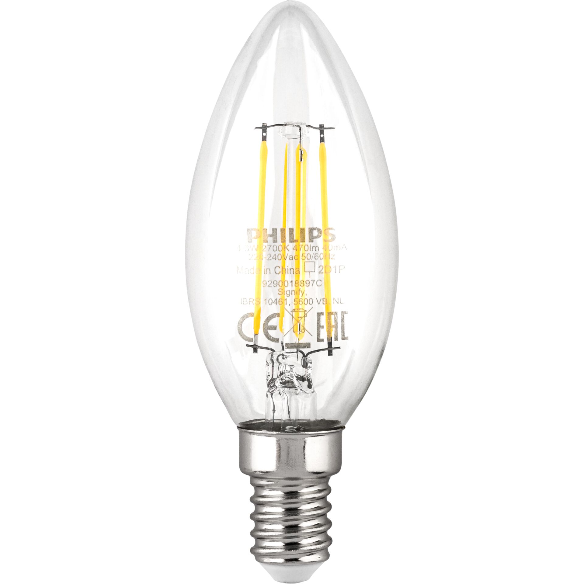 Philips 8718699696931 LED Lampe Warmweiss 2700 K 4 3 W E14 F Beleuchtung