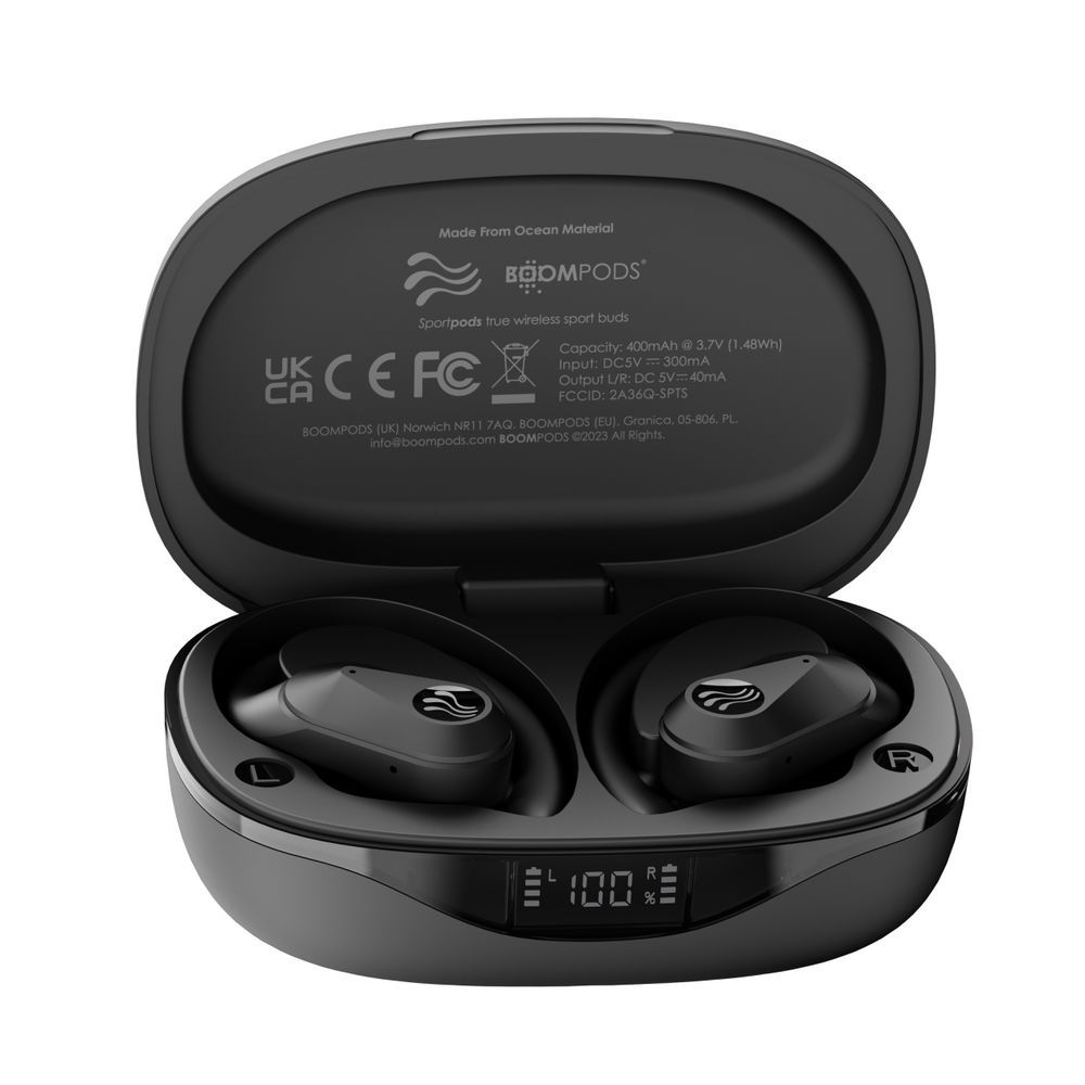 Boompods True Wireless In Ear Kopfhoerer Sportpods Ocean Black