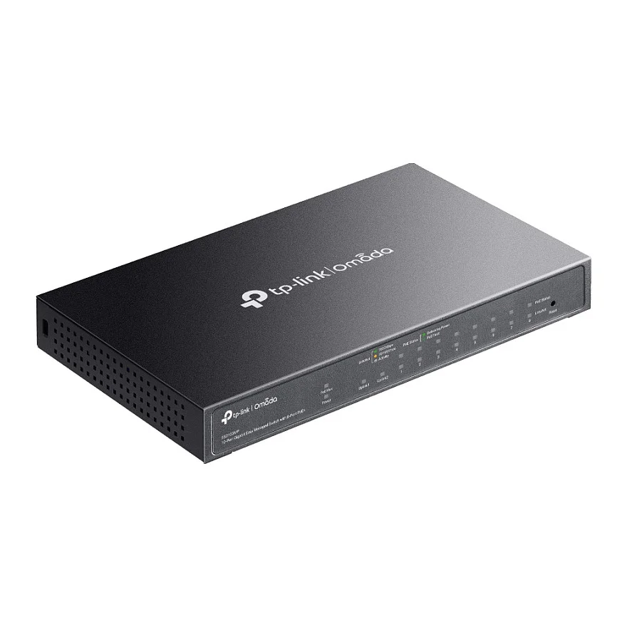TP Link Omada ES210GMP Netzwerk Switch Managed Gigabit Ethernet  10 100 1000  Power over Ethernet  PoE  Schwarz Switches