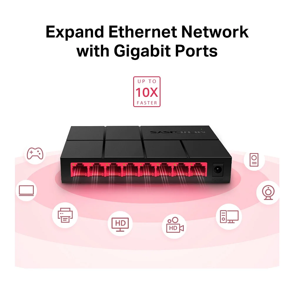 TP Link Mercusys MS108G 8 Port Gigabit Desktop Switch Switches