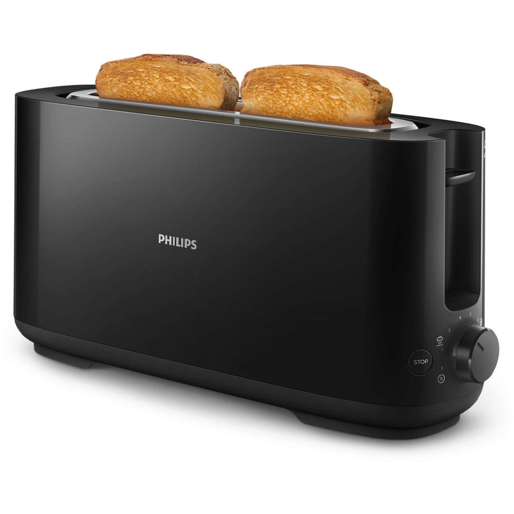 Philips Daily Collection HD2590 90 Toaster   lange Toastkammer  Schwarz Kuechenkleingeraete