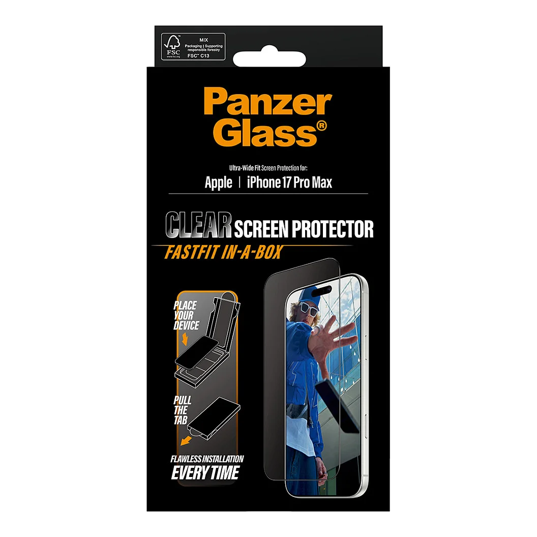 PanzerGlass   Displayschutz iPhone 17 Pro Max   Ultra Wide Fit m  FASTFIT IN A BOX Notebook & Tablet Zubehoer