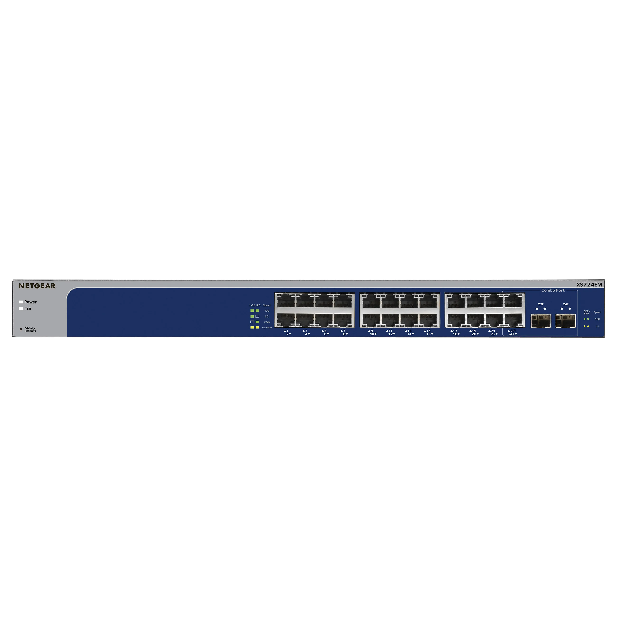NETGEAR XS724EM Managed L2 10G Ethernet  100 1000 10000  1U Blau  Grau Switches