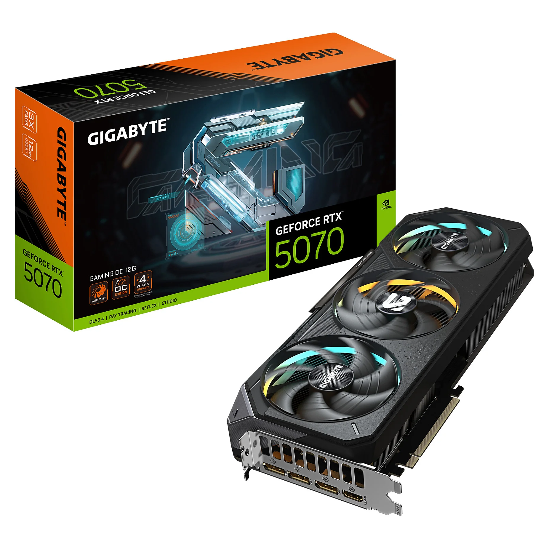 GIGABYTE GeForce RTX 5070 GAMING OC 12G Grafikkarte   12GB GDDR7  192 Bit  PCI E 5 0  2625 MHz Core Clock  3 x DP 2 1a  1 x HDMI 2 1b  NVIDIA DLSS 4  GV N5070GAMING OC 12GD PC-Komponenten
