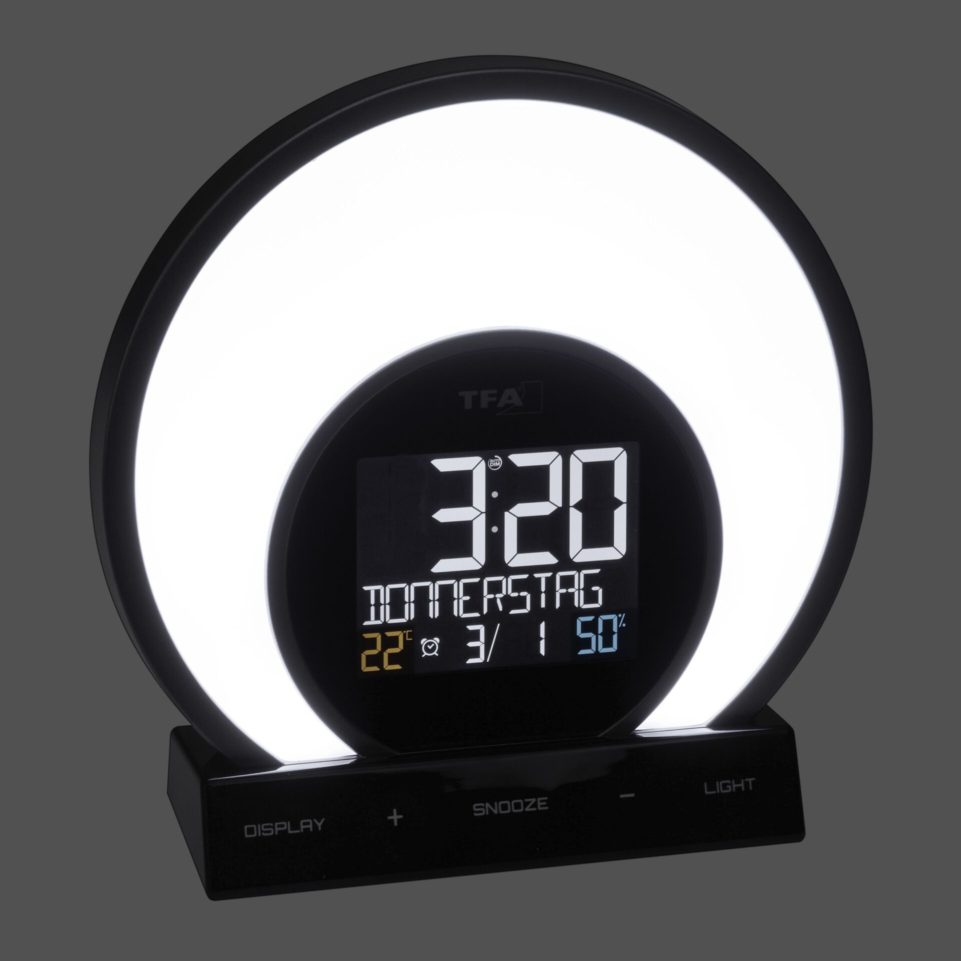 TFA Dostmann TFA 60 2026 01 SOLUNA Lichtwecker m Farbwechsel Uhren