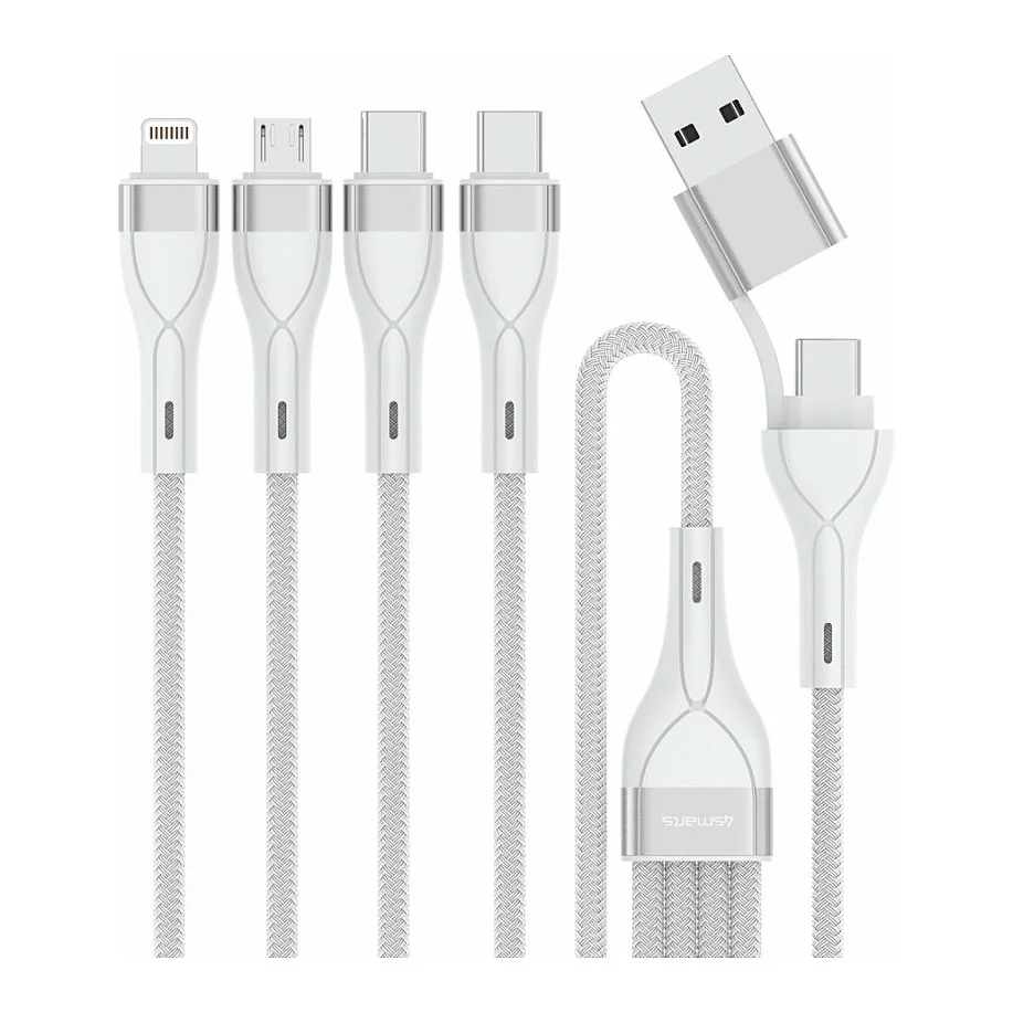 4SMARTS USB C A Multi Ladekabel 4in2 1 2m  wei Notebook & Tablet Zubehoer