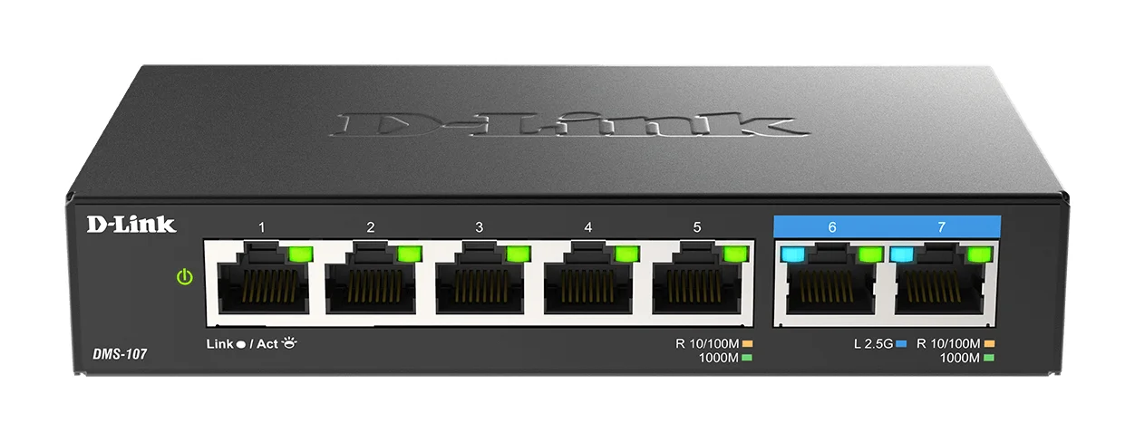 D Link 7 Port Multi Gigabit Unmanaged Switch Netzwerk