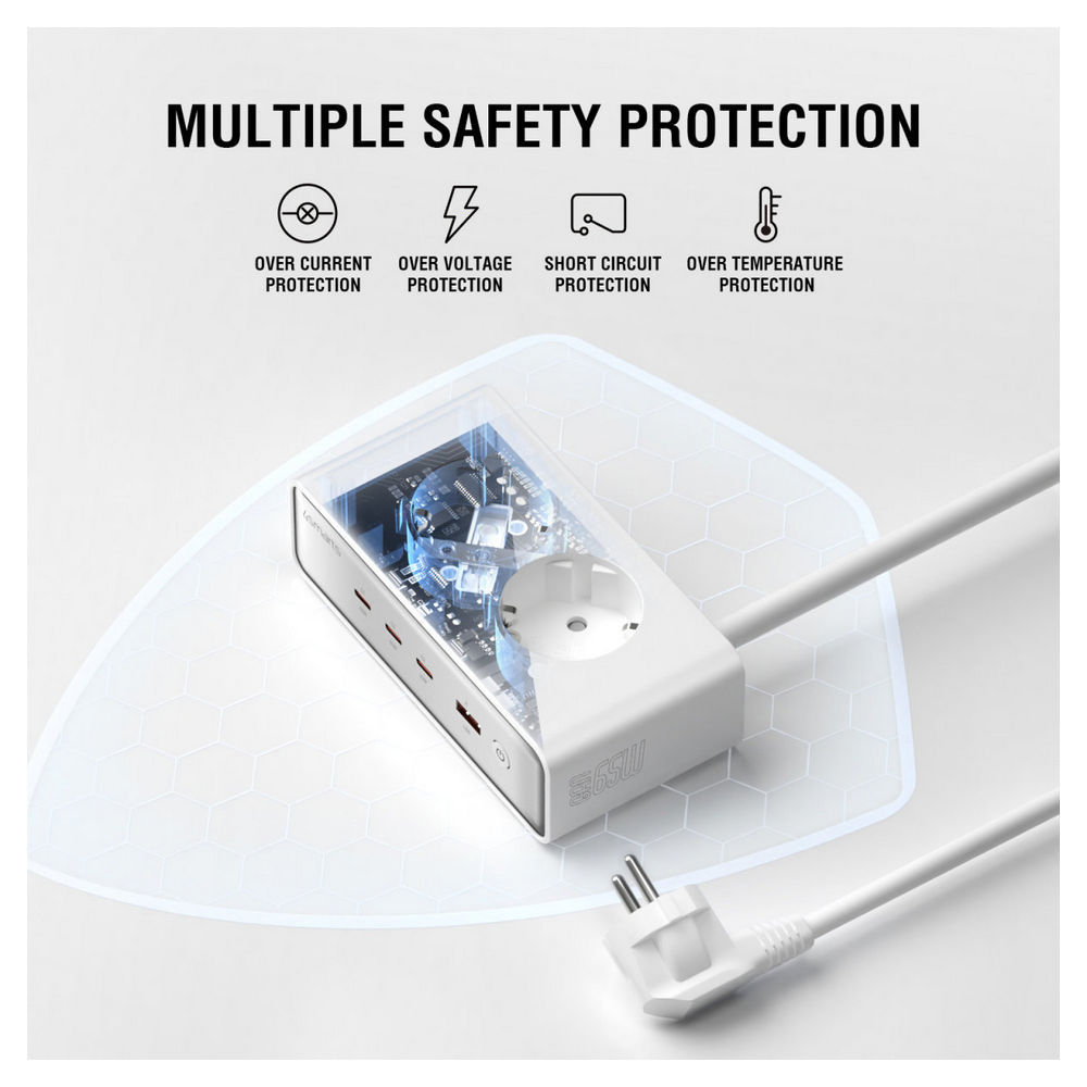 4SMARTS 6 in 1 Steckdosenleiste mit USB GaN 65W Home Office