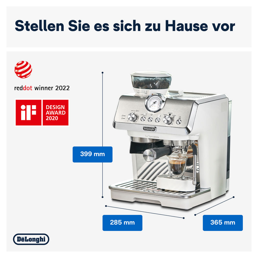 De Longhi Espresso Siebtraegermaschine La Specialista Arte EC9155 W Kaffeemaschinen