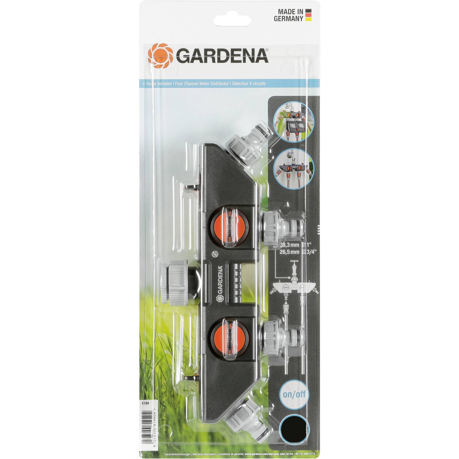 GARDENA 4 Wege Verteiler Gartenbewaesserung