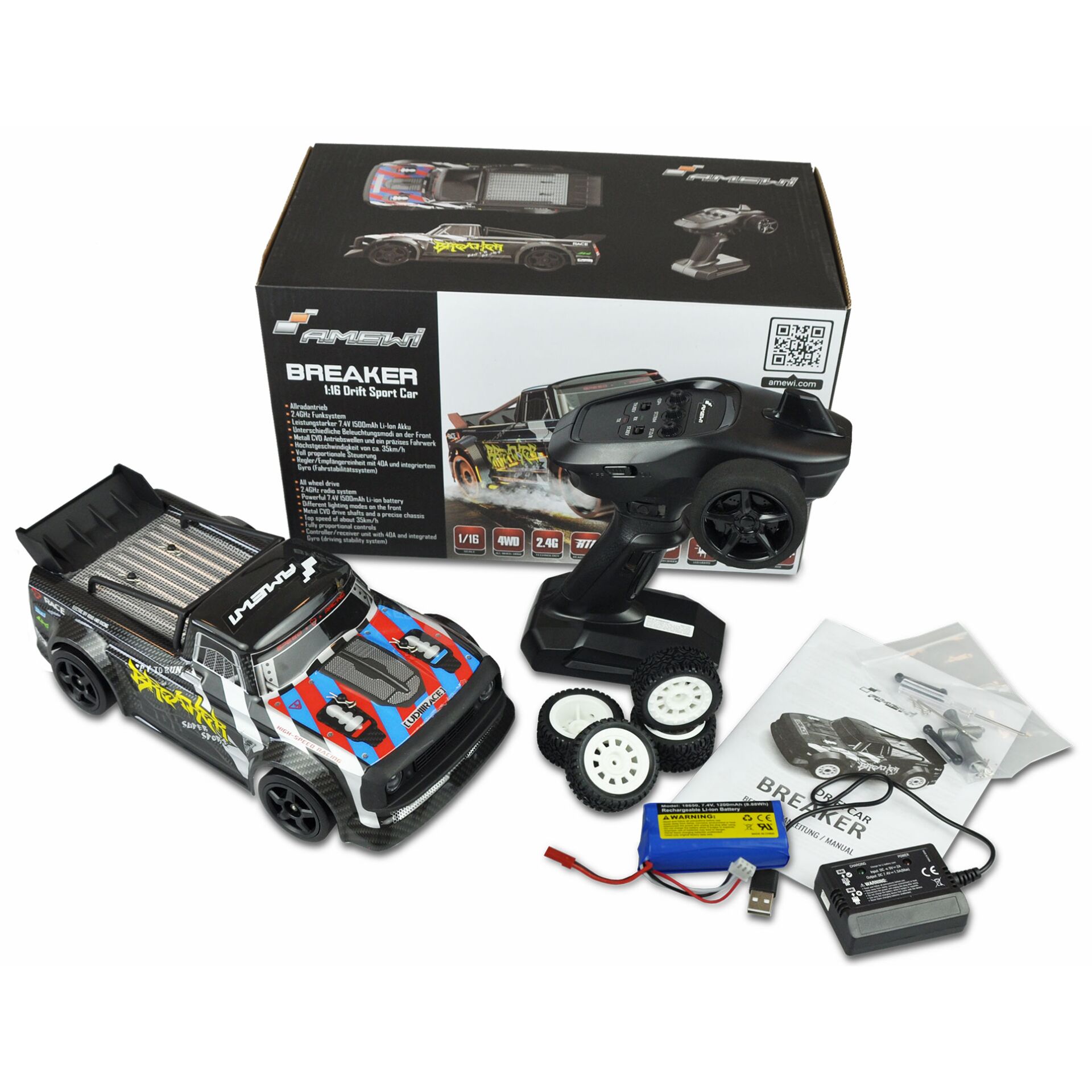 Amewi drift sports car breaker 4wd 1 16 rtr Elektronikspielzeug