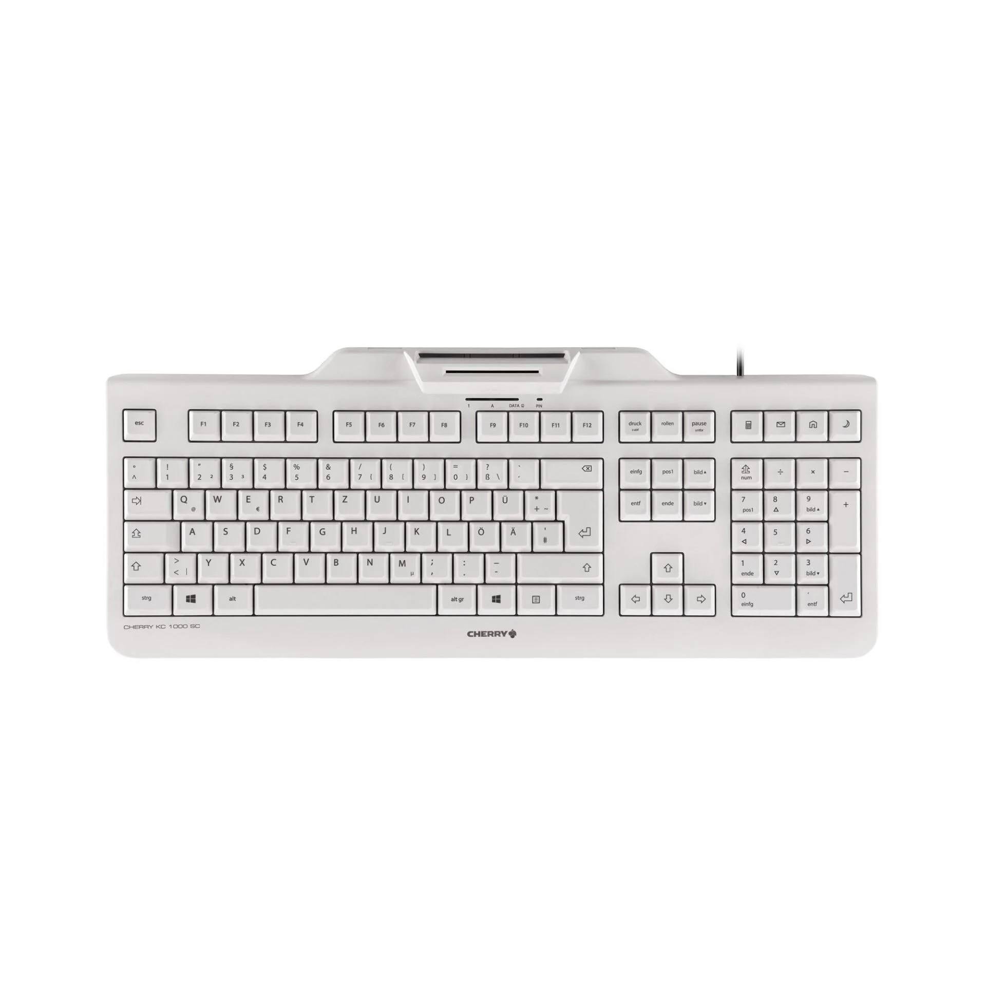 CHERRY KC 1000 SC Kabelgebundene Chipkarten Tastatur  Hell Grau  USB  QWERTZ   DE  Tastaturen & Maeuse Home Office