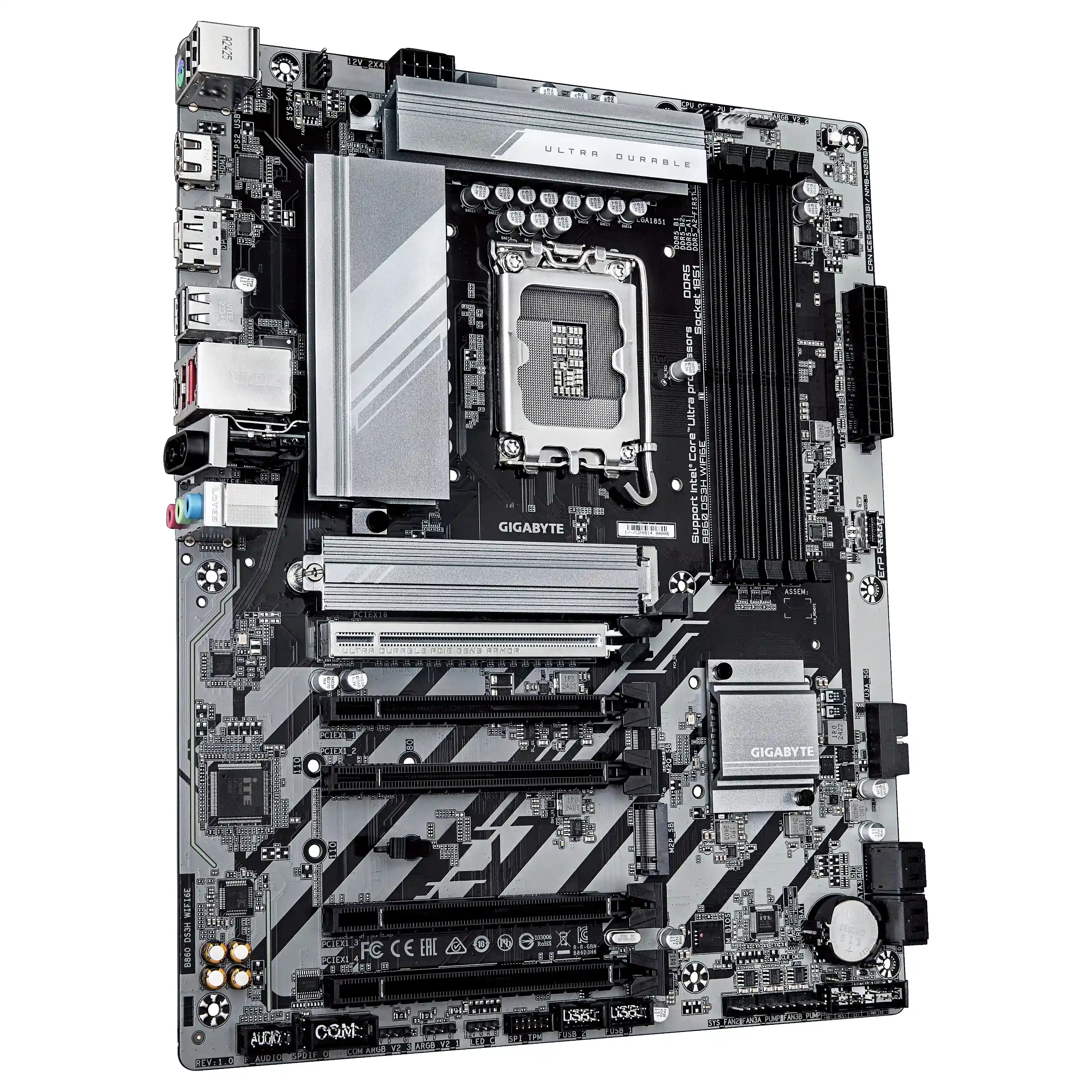 GIGABYTE B860 DS3H WIFI6E Mainboard   Intel Core Ultra CPUs  8 1 2 2 Phasen VRM  bis zu 9066MHz DDR5  1xPCIe 5 0   1xPCIe 4 0 M 2  2 5 GbE LAN  WIFI 6E  USB 3 2 Gen 2x2 PC-Zubehoer