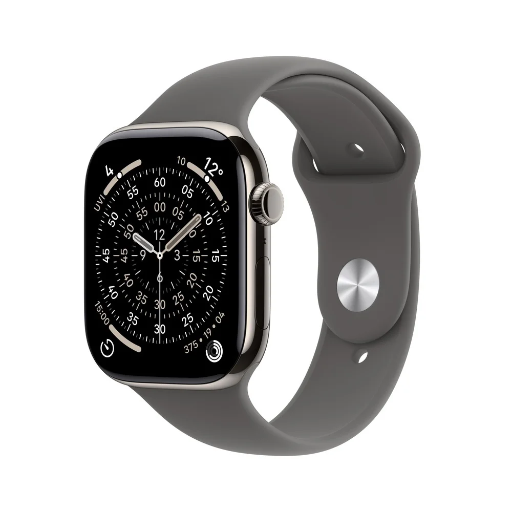 Apple Watch S11 Titan Natur Cellular 42mm  Sportarmband steingrau  S M Smartwatches & Fitnesstracker