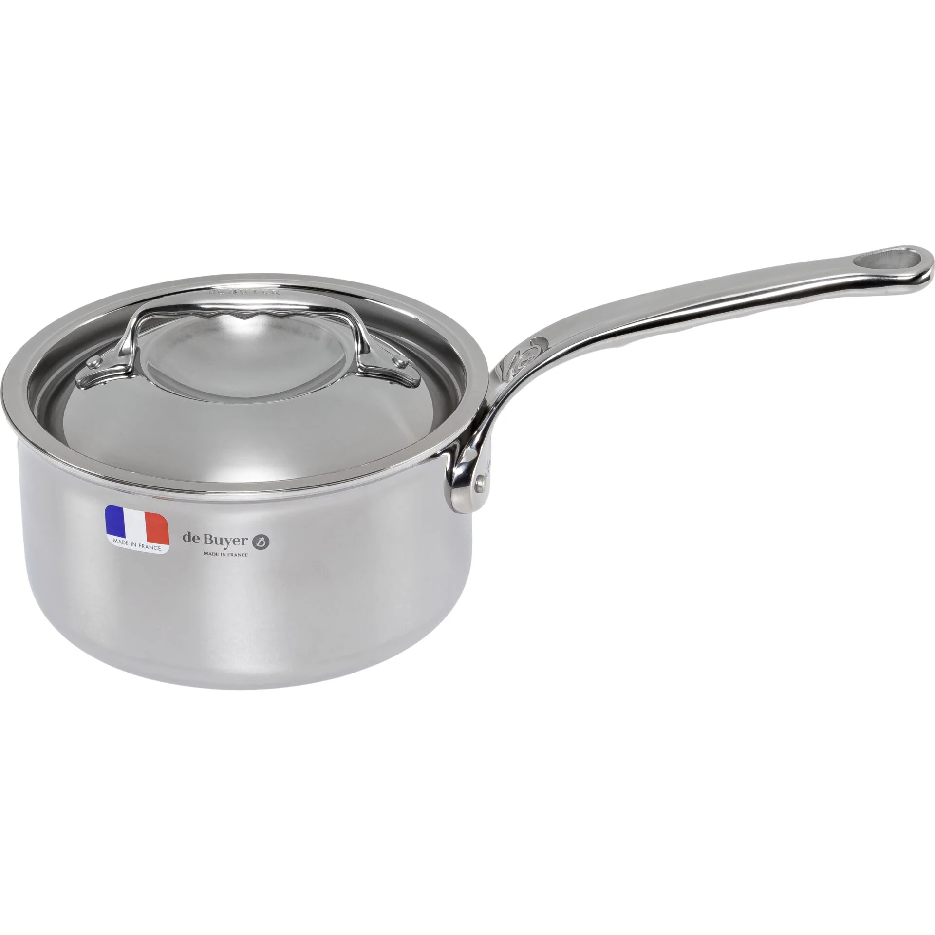 De Buyer Affinity Kasserolle Edelstahl mit Deckel 16 cm Pfannen & Toepfe