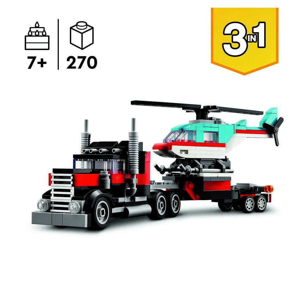 LEGO Creator Tieflader mit Hubschrauber 31146 Spielwaren