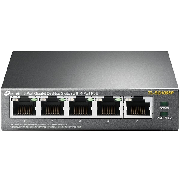 TP Link 5 Port 10 100 1000Mbit s Desktop Switch mit 4 PoE Ports Switches