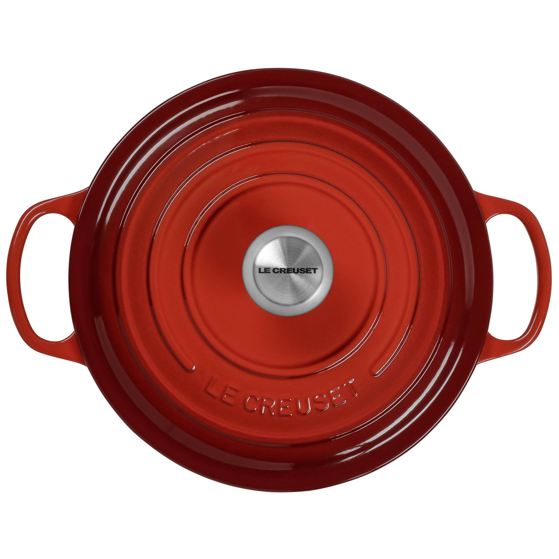 Le Creuset Signature Braeter rund 26 cm kirschrot Kuechenkleingeraete