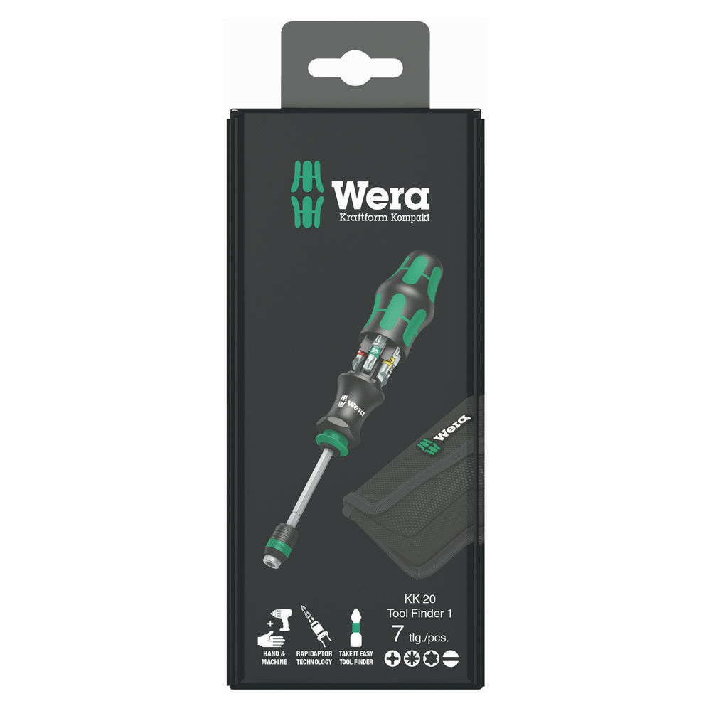 Wera Kraftform Kompakt 20 Kombi Schrauber mit 6 Bits Bohrer- & Schrauberzubehoer