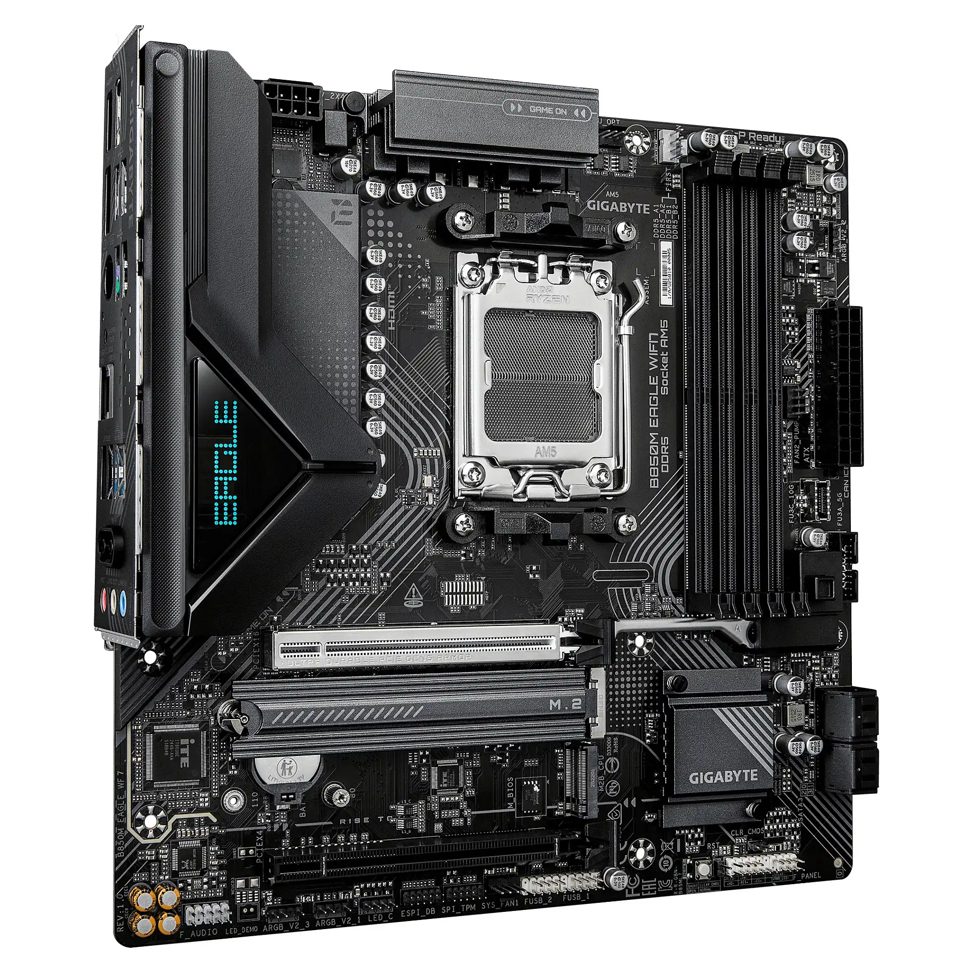 GIGABYTE B850M EAGLE WIFI7 Mainboard   AMD Ryzen 9000 Series CPUs  digitales 8 2 2 Phasen VRM  bis zu 8200 MHz DDR5  O C    1  PCIe 5 0 M 2   1  PCIe 4 0 M 2  Wi Fi 7  2 5 GbE LAN  USB 3 2 Gen 2 PC-Komponenten