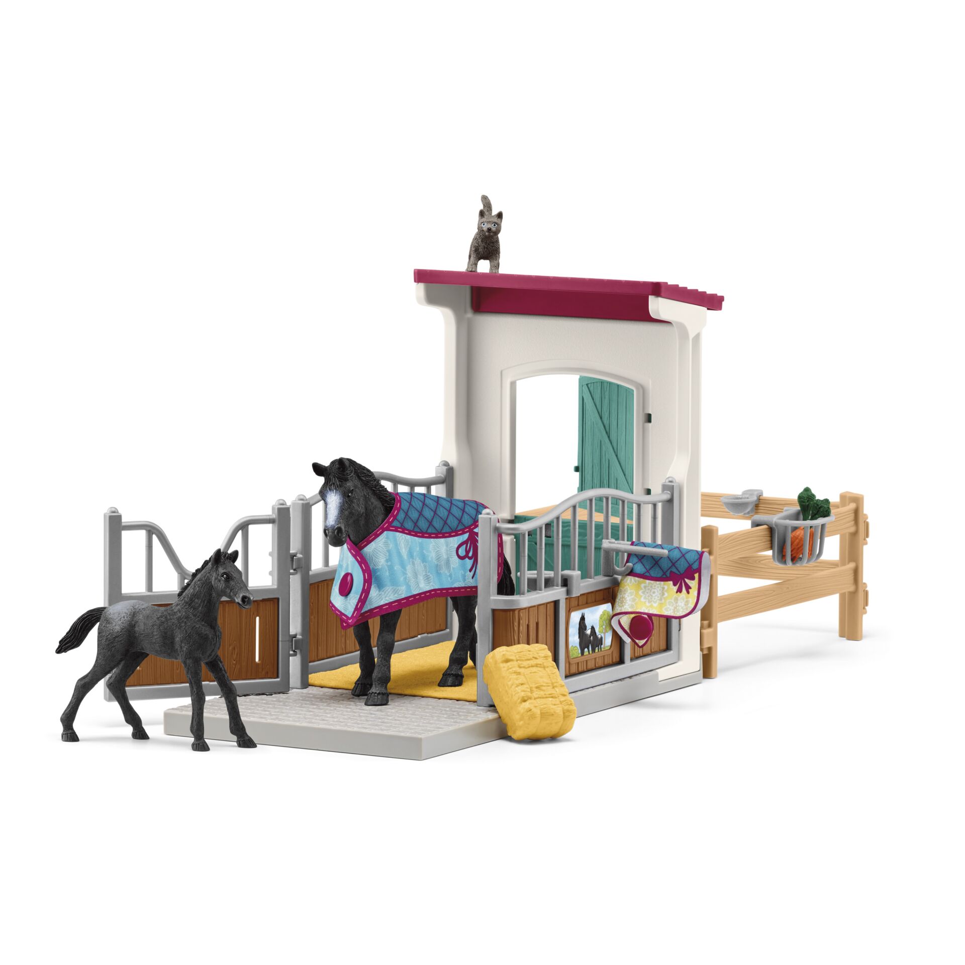 Schleich Horse Club 42611 Pferdebox mit Stute und Fohlen Spielfiguren