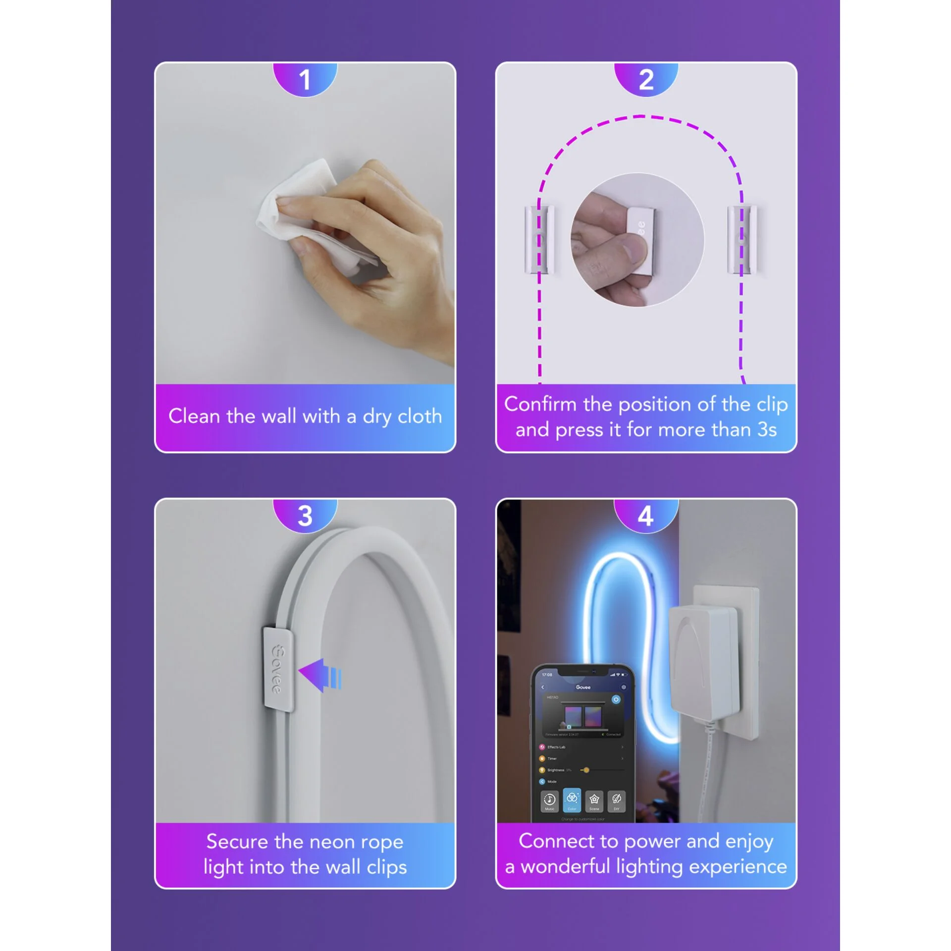 Govee H10D1000 Montageschelle Lightstrips Smart Home Zubehoer Leuchtmittel & Lampen