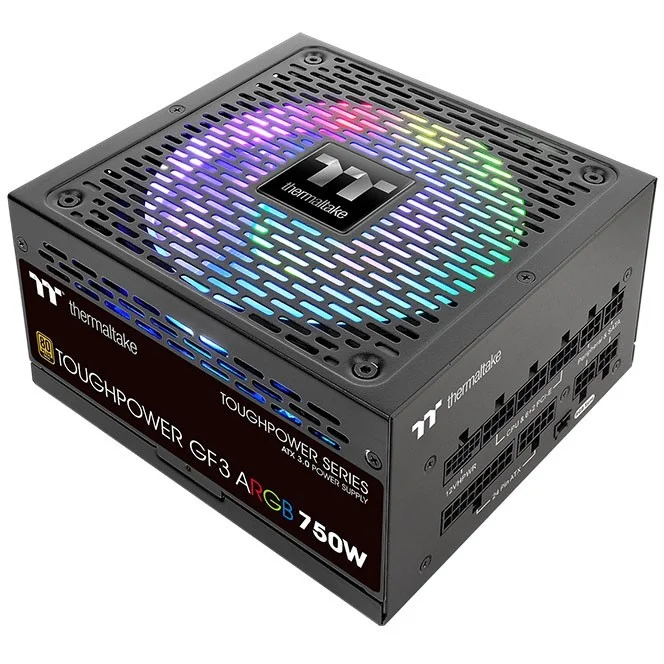 Thermaltake Toughpower GF3 750W Gold ARGB Netzteil   750 Watt   ATX   Modular Kabelmanagement   Schwarz Netzteile