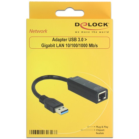 DeLOCK usb 3 0   gigabit lan  st bu  adapter schwarz PC-Zubehoer