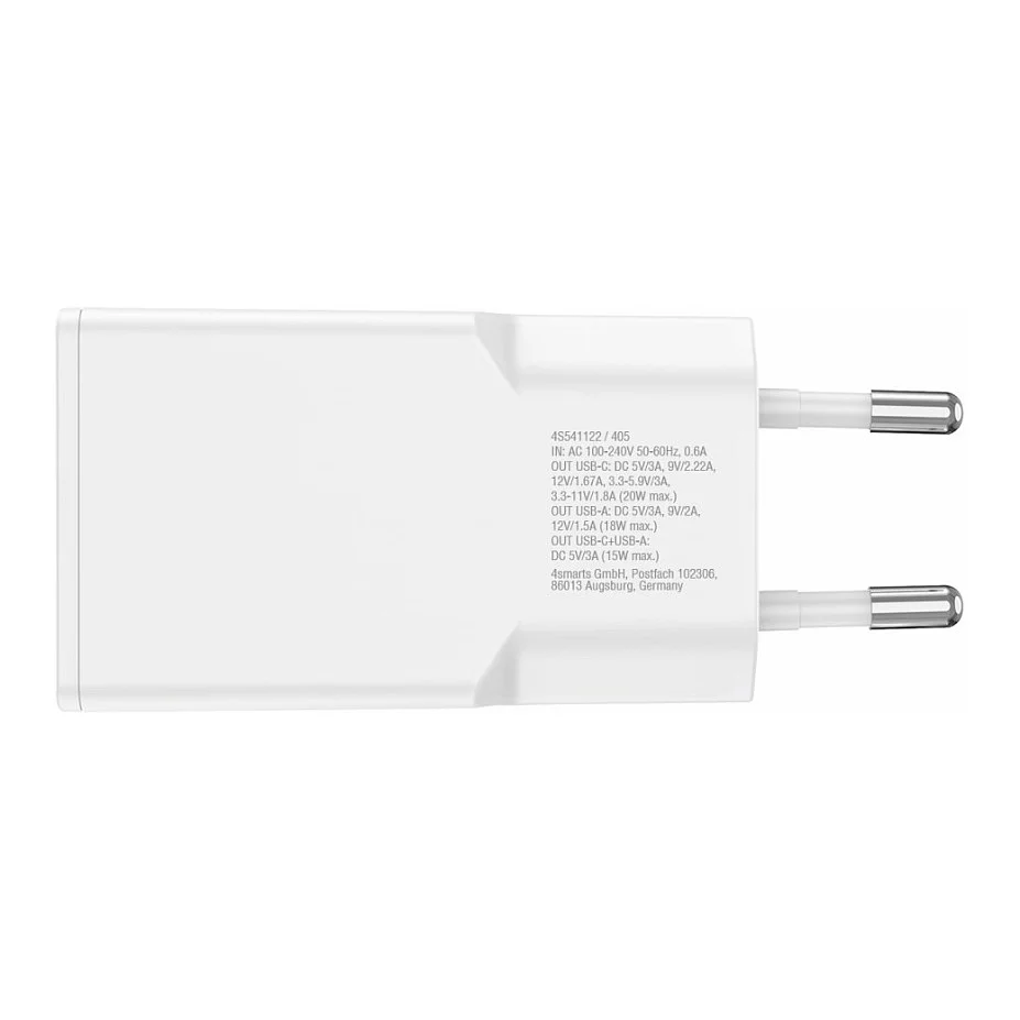 4SMARTS Netzladegert PDPlug Duos Slim 20W GaN USB C A  wei Notebook & Tablet Zubehoer