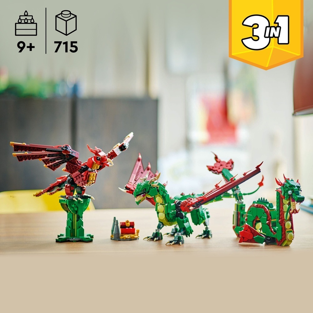 LEGO Bauspielzeug  Gruener Drache Creator Spielwaren
