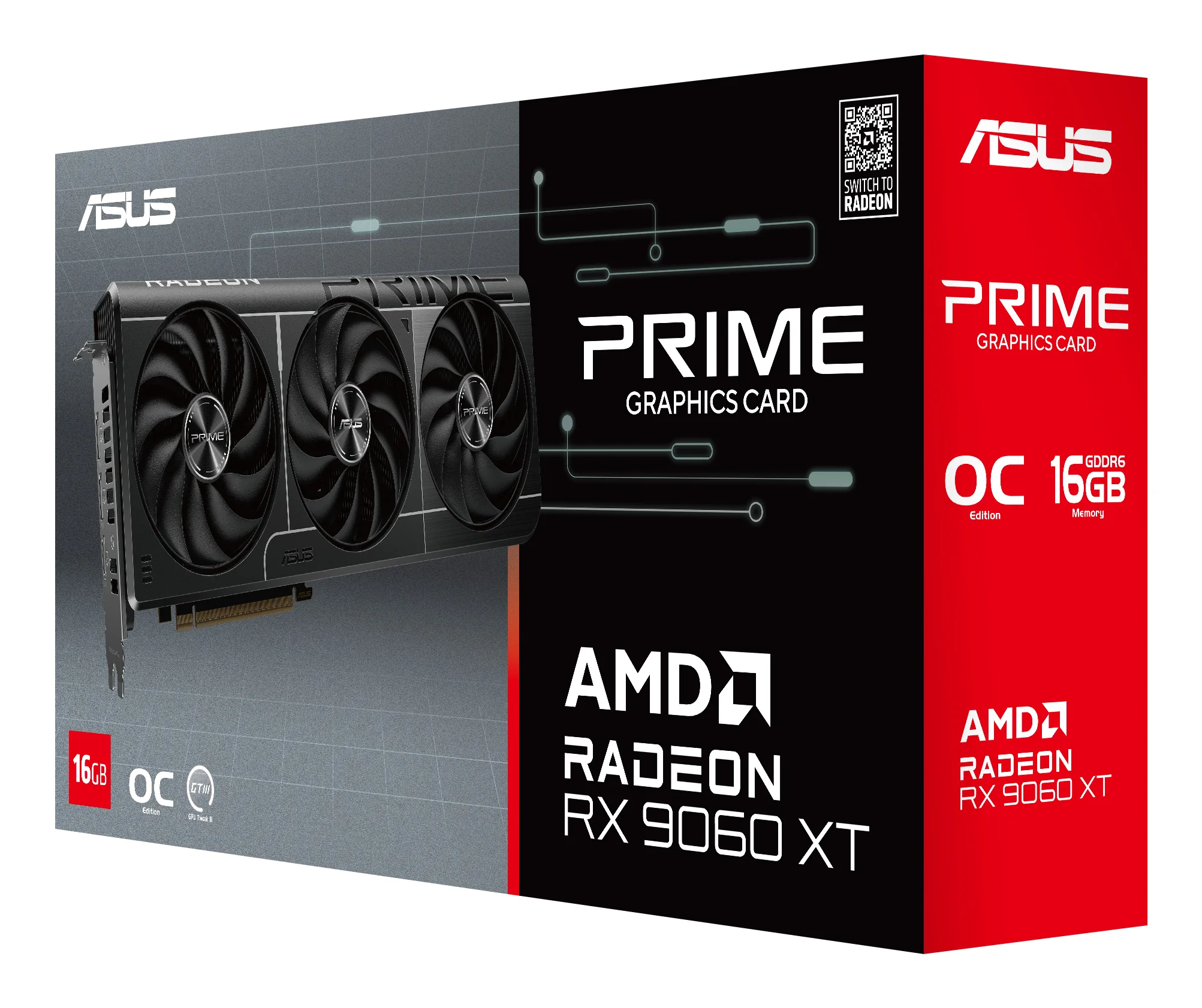 ASUS RX 9060 XT 16GB Radeon Prime OC GDDR PC-Komponenten