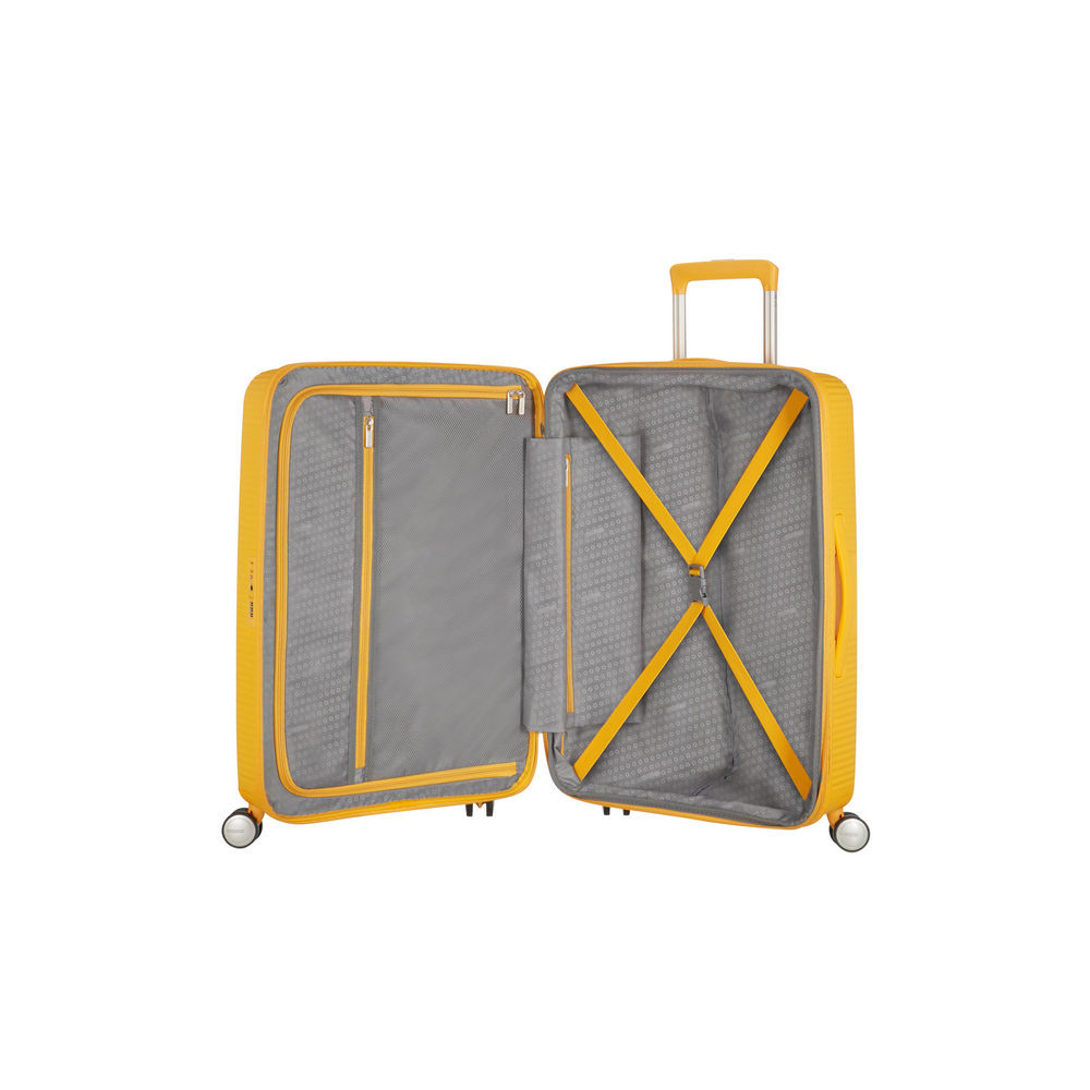 AMERICAN TOURISTER 4 Rollen Trolley Soundbox  67cm  golden yellow Reisegepaeck