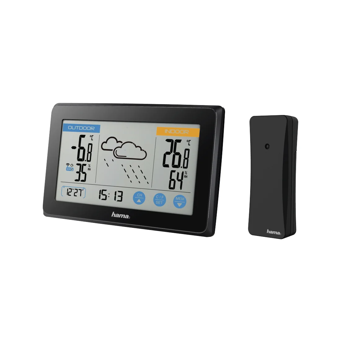 Hama Touch Schwarz LED Akku Wetterstationen
